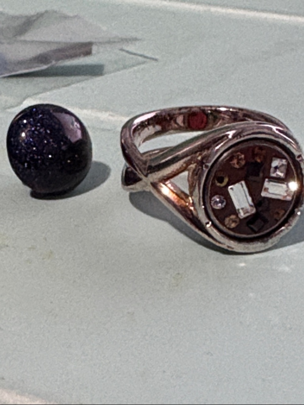 Sterling Silver Kameleon Jewel Pop Signet Ring - Size 7 with extra Pop 19A
